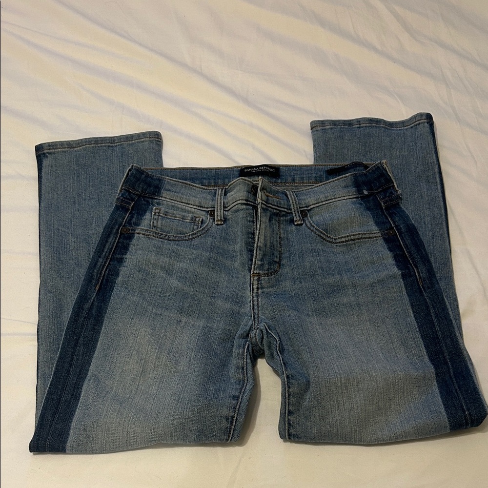 Banana Republic Two-Tone Blue Straight Leg Jeans